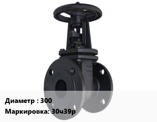 Задвижка чугунная 300 30ч39р Ру16 клиновая, шт цена от 976876 Тг / шт, где купить, условия доставки в Семее и Абайской области